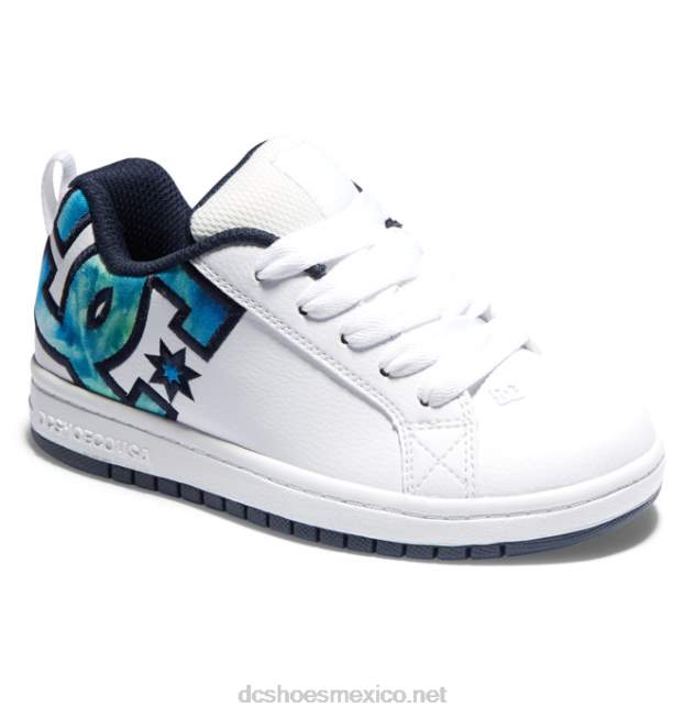DC Shoes zapatos de salón para niños con graffik VGJFD4532 blanco/azul/verde