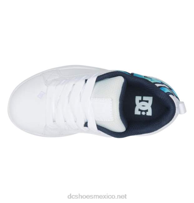 DC Shoes zapatos de salón para niños con graffik VGJFD4532 blanco/azul/verde