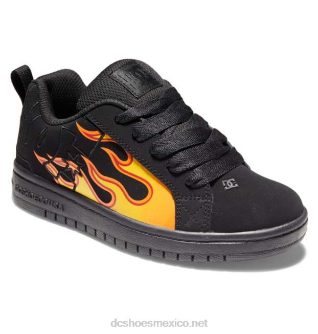 DC Shoes zapatos de salón para niños con graffik VGJFD4535 negro/llamas