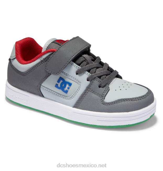 DC Shoes zapatos manteca 4 niños cordones elasticos VGJFD4508 gris azul