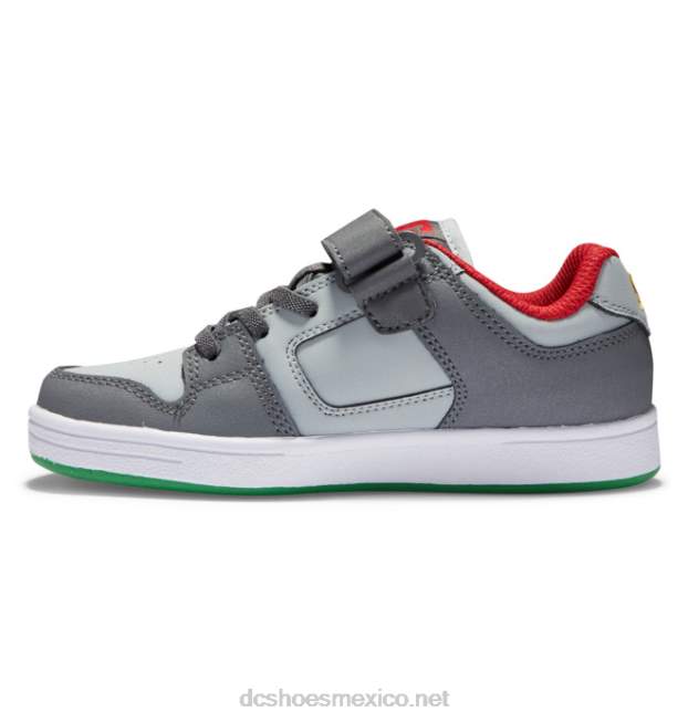 DC Shoes zapatos manteca 4 niños cordones elasticos VGJFD4508 gris azul
