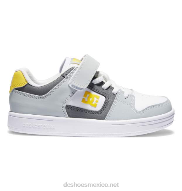 DC Shoes zapatos manteca 4 niños cordones elasticos VGJFD4553 gris/negro/amarillo
