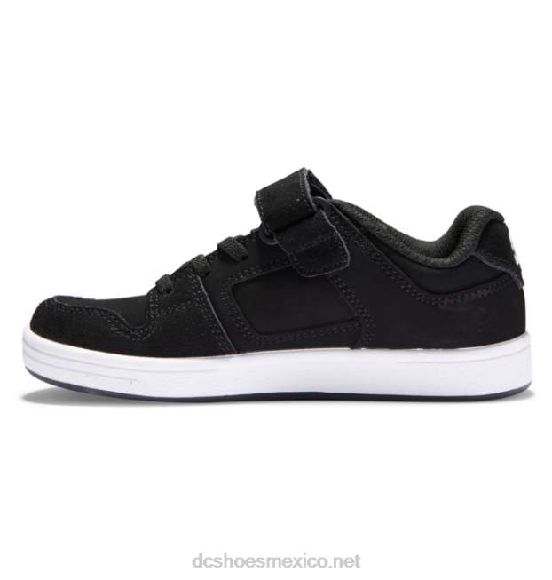 DC Shoes zapatos manteca 4 niños cordones elasticos VGJFD4554 blanco negro