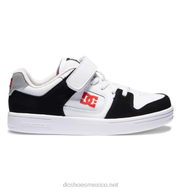 DC Shoes zapatos manteca 4 niños cordones elasticos VGJFD4562 negro/blanco/rojo