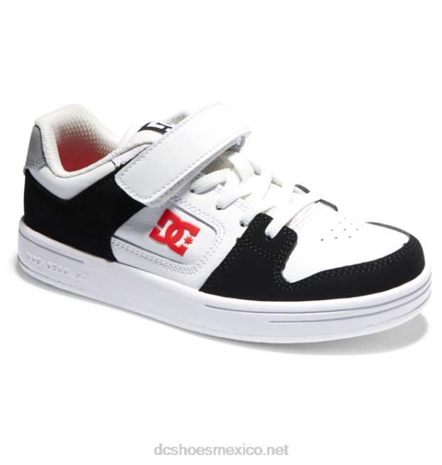 DC Shoes zapatos manteca 4 niños cordones elasticos VGJFD4562 negro/blanco/rojo