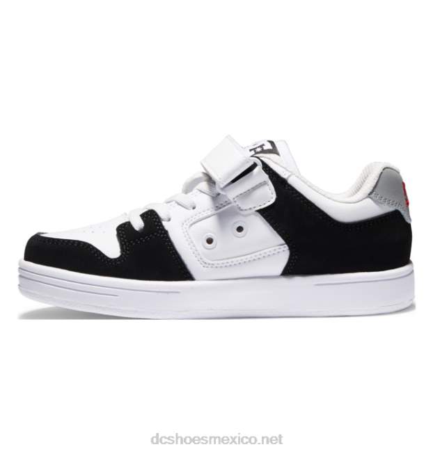DC Shoes zapatos manteca 4 niños cordones elasticos VGJFD4562 negro/blanco/rojo