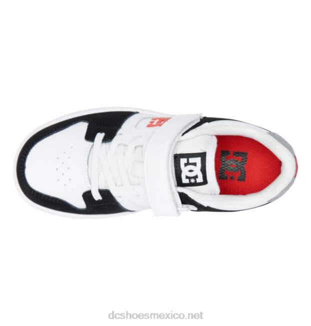 DC Shoes zapatos manteca 4 niños cordones elasticos VGJFD4562 negro/blanco/rojo
