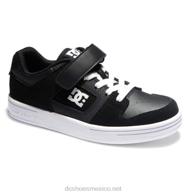 DC Shoes zapatos manteca 4 niños cordones elasticos VGJFD4572 blanco negro