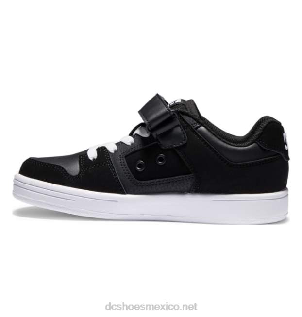 DC Shoes zapatos manteca 4 niños cordones elasticos VGJFD4572 blanco negro