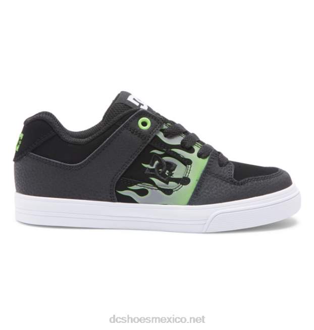 DC Shoes puro - zapatos para niños VGJFD4561 negro/gris/verde