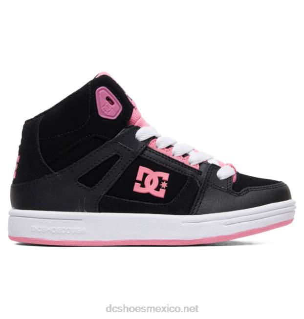 DC Shoes zapatos de caña alta Pure para niños VGJFD4541 negro/rosa