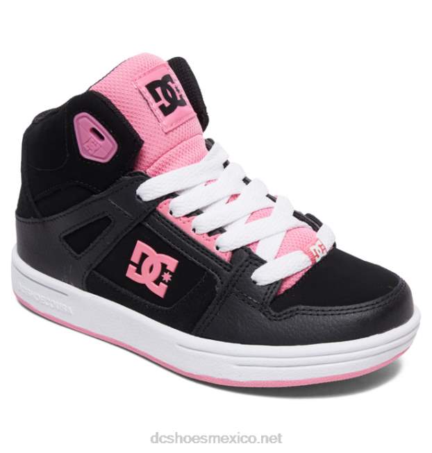 DC Shoes zapatos de caña alta Pure para niños VGJFD4541 negro/rosa