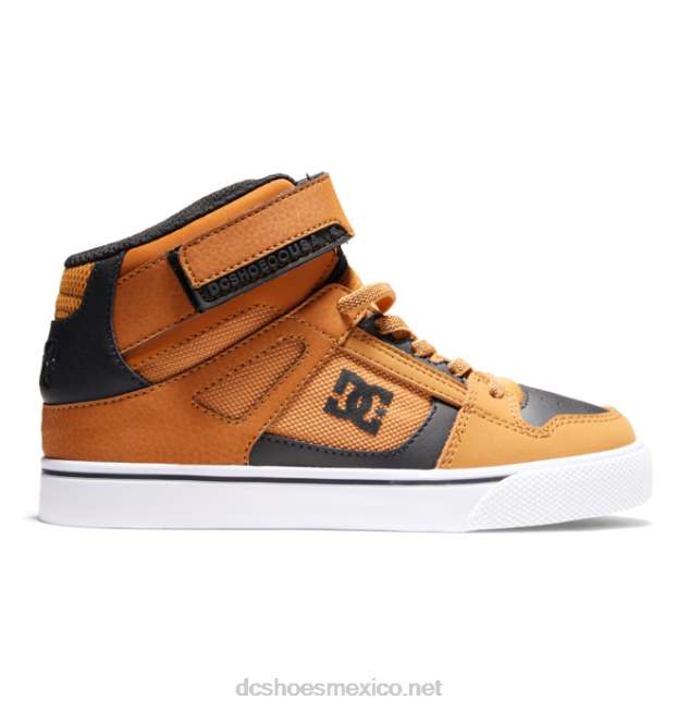 DC Shoes zapatos de caña alta con cordones elásticos puros para niños VGJFD4522 trigo/negro