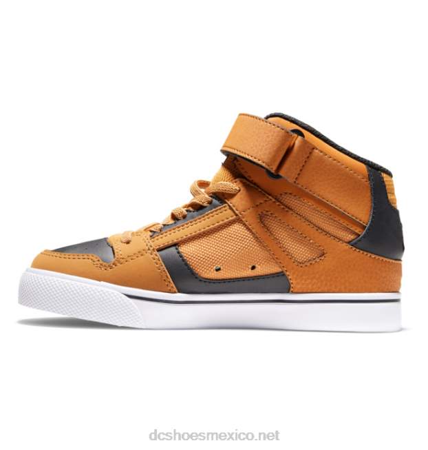 DC Shoes zapatos de caña alta con cordones elásticos puros para niños VGJFD4522 trigo/negro