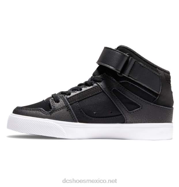 DC Shoes zapatos de caña alta con cordones elásticos puros para niños VGJFD4523 negro/llamas