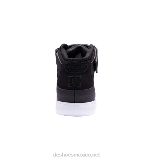 DC Shoes zapatos de caña alta con cordones elásticos puros para niños VGJFD4523 negro/llamas