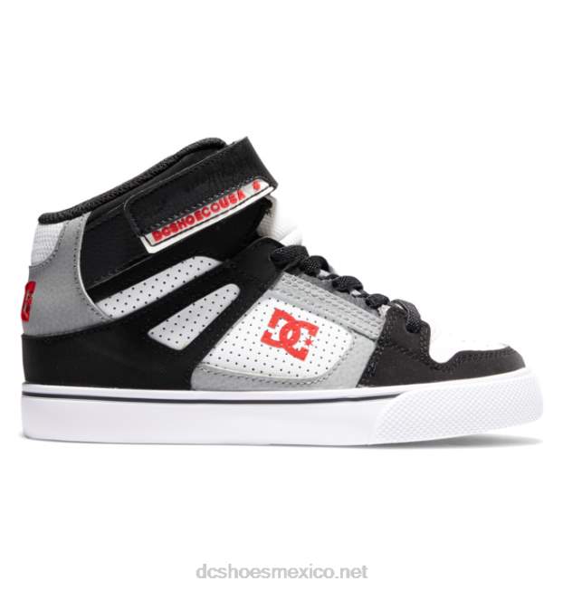 DC Shoes zapatos de caña alta con cordones elásticos puros para niños VGJFD4524 blanco/negro/rojo