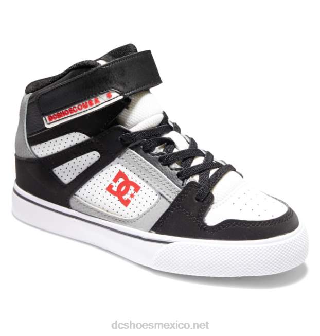 DC Shoes zapatos de caña alta con cordones elásticos puros para niños VGJFD4524 blanco/negro/rojo