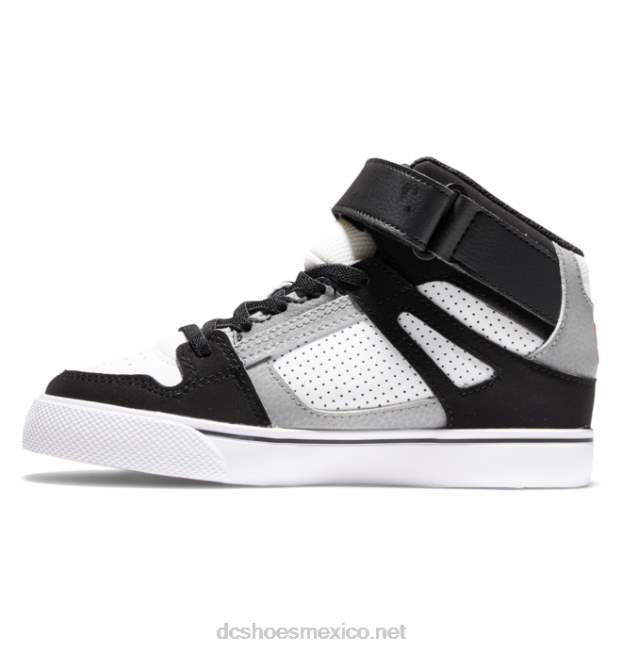 DC Shoes zapatos de caña alta con cordones elásticos puros para niños VGJFD4524 blanco/negro/rojo