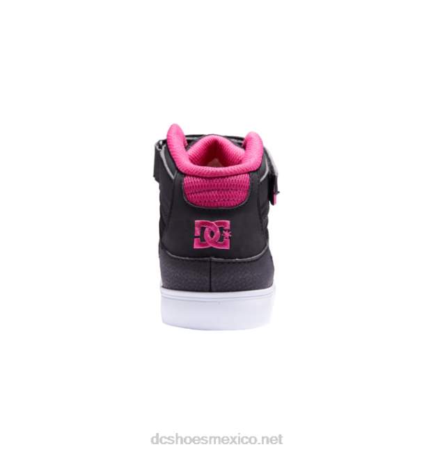 DC Shoes zapatos de caña alta con cordones elásticos puros para niños VGJFD4529 negro/rosa