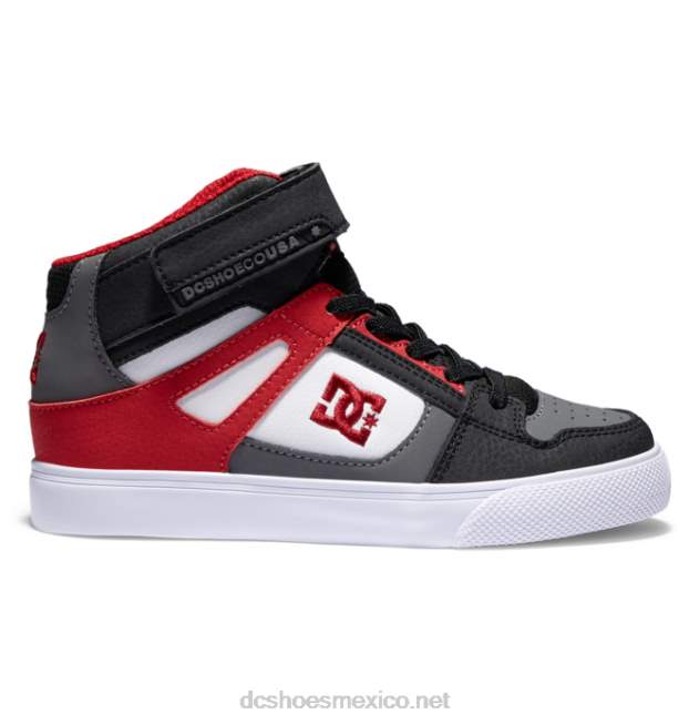 DC Shoes zapatos de caña alta con cordones elásticos puros para niños VGJFD4539 blanco/gris/rojo