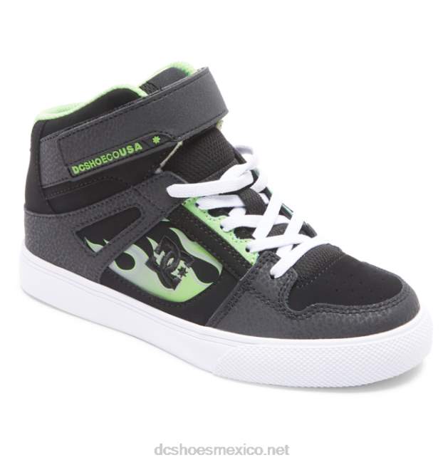 DC Shoes zapatos de caña alta con cordones elásticos puros para niños VGJFD4566 Gris oscuro