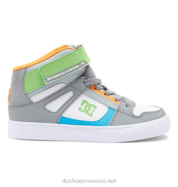 DC Shoes zapatos de caña alta con cordones elásticos puros para niños VGJFD4567 gris blanco