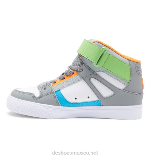 DC Shoes zapatos de caña alta con cordones elásticos puros para niños VGJFD4567 gris blanco