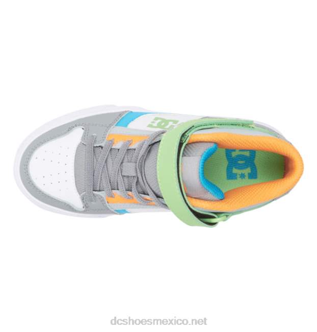 DC Shoes zapatos de caña alta con cordones elásticos puros para niños VGJFD4567 gris blanco
