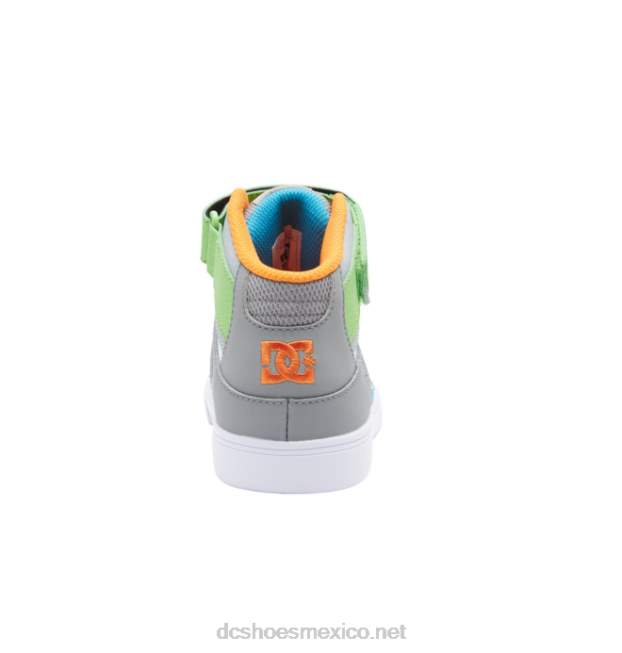 DC Shoes zapatos de caña alta con cordones elásticos puros para niños VGJFD4567 gris blanco