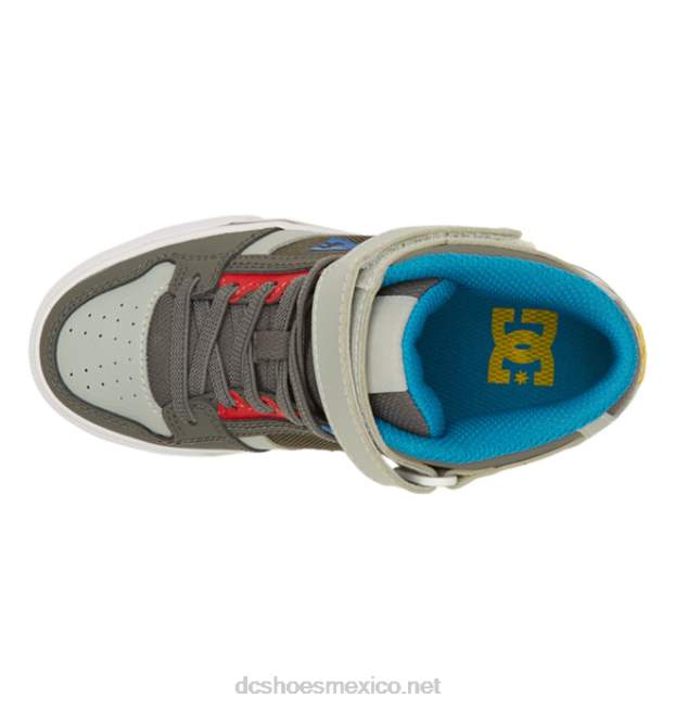 DC Shoes zapatos de caña alta con cordones elásticos puros para niños VGJFD4569 Verde gris