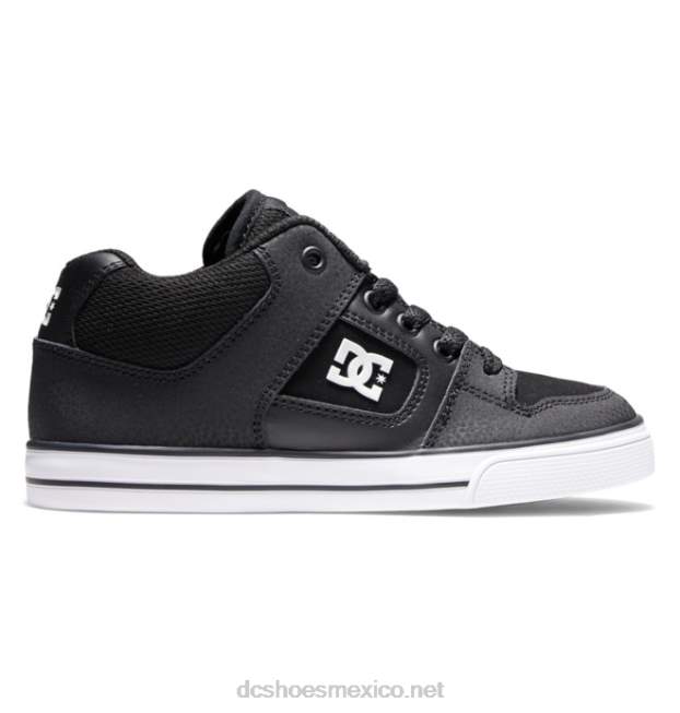 DC Shoes zapatos de caña media pure mid para niños VGJFD4556 blanco negro