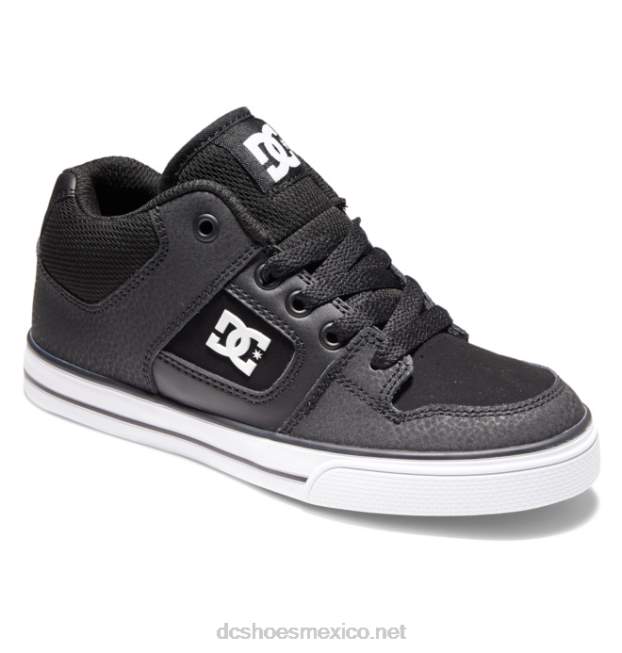 DC Shoes zapatos de caña media pure mid para niños VGJFD4556 blanco negro