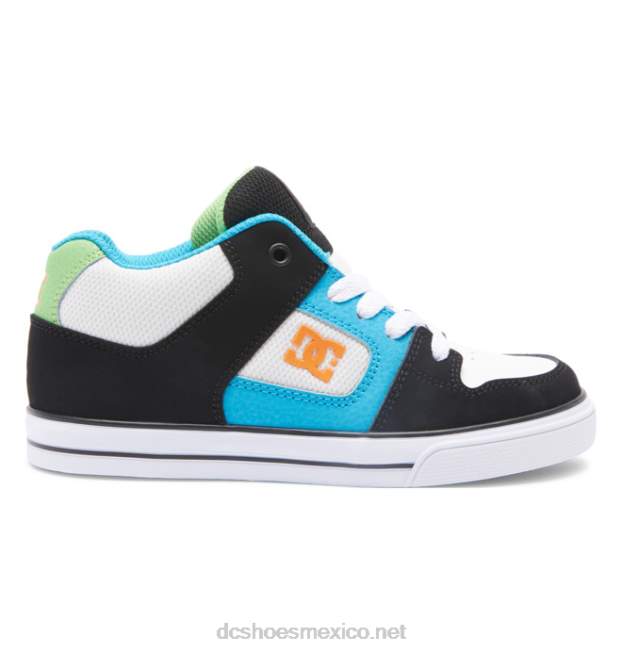 DC Shoes zapatos de caña media pure mid para niños VGJFD4571 negro/blanco/azul