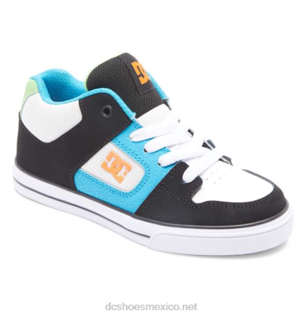 DC Shoes zapatos de caña media pure mid para niños VGJFD4571 negro/blanco/azul