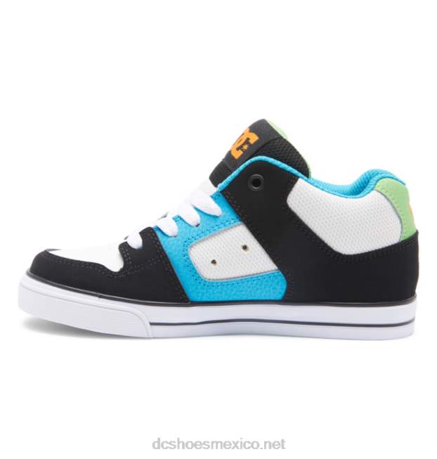 DC Shoes zapatos de caña media pure mid para niños VGJFD4571 negro/blanco/azul
